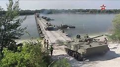 How Russian servicemen are ferrying equipment across the Don River