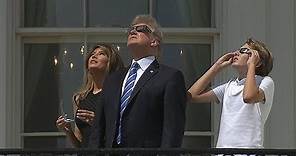 Barron Trump joins Donald and Melania to watch total eclipse