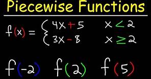Evaluating Piecewise Functions | PreCalculus