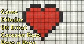 Cómo Dibujar un Emoji Corazón Rojo en 8-bit o Pixel Art TUTORIAL PASO A PASO