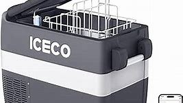 ICECO JP40 Portable Refrigerator Fridge Freezer, 12V Cooler Refrigerator, 40 Liters Compact Refrigerator with Secop Compressor, for Car & Home Use, 0℉～50℉, DC 12/24V, AC 110/240V