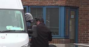 Mark Gordon arrives at Crawley Police Station ahead of court appearance