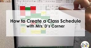 Creating a Class Schedule Using Excel (for Special Ed Teachers) | Mrs. D's Corner