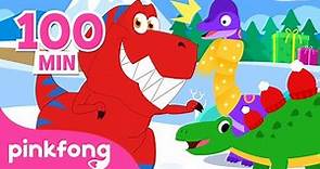 🦖Dinosaurios para niños 🦕| ¡Feliz Navi T-Rex! 🎄| Pinkfong Canciones y Cuentos Infantiles