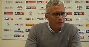 Keith Curle speaking after the Mansfield game