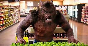 Hombre lobo en el supermercado