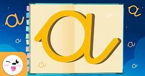Letra A con caligrafía enlazada - El abecedario para niños - Las vocales