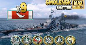 Cruiser Smolensk: Masterplay on map Shatter - World of Warships
