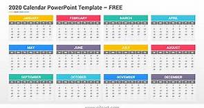 2020 Calendar Free PowerPoint Template