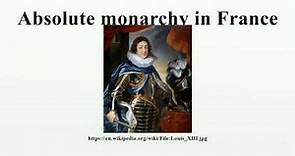 Absolute monarchy in France