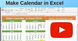 Make Calendar in Excel 2019