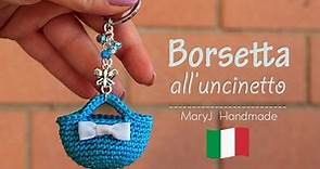 Mini borsa all'uncinetto | portachiavi