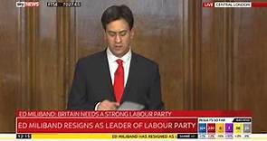 Ed Miliband Resigns As Labour Leader