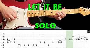 LET IT BE - Guitar lesson - Guitar solo (with tabs) - The Beatles - fast & slow