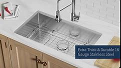 Kitchen Sinks 30x18 inch Undermount Kitchen Sink 16 Gauge Single Bowl Stainless Steel Kitchen Sink with Accessories