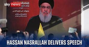 Chief of Hezbollah Hassan Nasrallah delivers speech on Israel-Hamas conflict