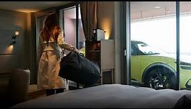 b’mine hotels with CarLofts featuring NEW Genesis GV60 at b’mine Frankfurt Airport
