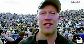 UCF Coach Scott Frost gets emotional during interview of LAST regular season game with UCF