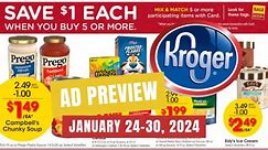 *NEW MEGA!* Kroger Ad Preview for 1/24-1/30 | Buy 5, Save $1 Each Mega, Weekly Digitals, & MORE