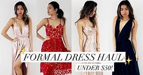AFFORDABLE PROM/FORMAL DRESS HAUL + REVIEW! (under $50) | rachspeed