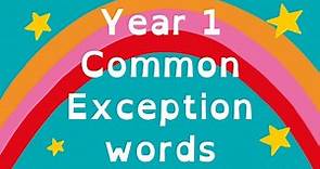 YEAR 1 Common Exception Words UK | CE words | Sight Words | LOU BEE ABC