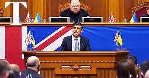 Rishi Sunak addresses Ukrainian parliament in Kyiv