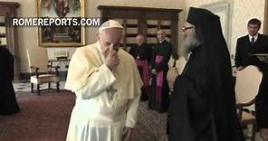 Pope Francis meets with Patriarch John X of Antioch, brother of kidnapped bishop