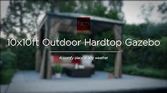 SKY5288 10x10ft Outdoor Hardtop Gazebo w/ Side Curtains