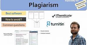 Best software to check Plagiarism? How to avoid/remove it?