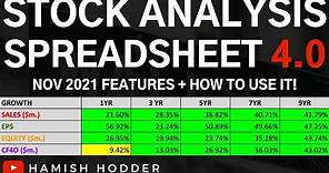 V4.0 Spreadsheet & How To Guide! - Free Stock Analysis Spreadsheet (NOV 2021)