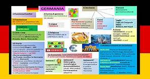 🇩🇪 la GERMANIA riassunto Geografia x scuola media - mappa, schemi, immagini e video