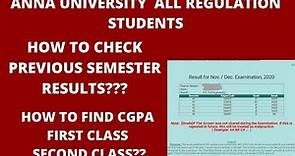 Anna university all Regulation students| How to check previous semester results | How to find CGPA|