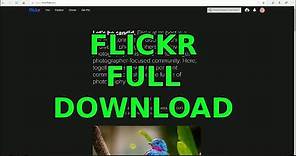 Flickr photo download to PC