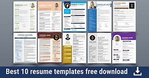 Best 10 Editable Resume Templates Free Download ⬇ 2022