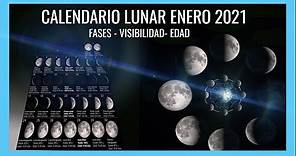 🌘CALENDARIO LUNAR ENERO 2021 - TODAS las Fases de la Luna con imágenes *MÍRALO