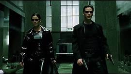 Shootout in the lobby | The Matrix [Open Matte]