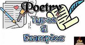 Types of Poetry~GM Lectures