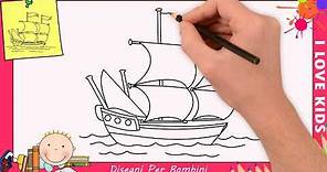 Come disegnare una barca FACILE passo per passo per bambini 2