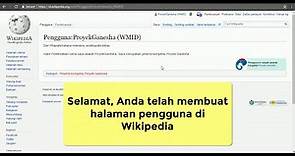 Tutorial Wikipedia - Membuat halaman pengguna