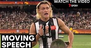 Darcy Moore makes touching speech after Anzac Day classic