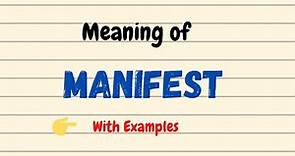 Define Manifest | Manifest Meaning | Manifestation Meaning | Daily New English Words | Vocabgram