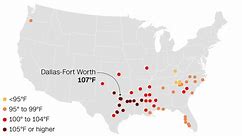 Los 77 lugares de EE.UU. donde el calor extremo romperá o igualará récords
