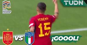 ¡APROVECHA EL ERROR! Yeremy Pino convierte| España 1-0 Italia | UEFA Nations League | TUDN