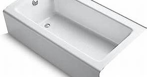 KOHLER 875-0 Bellwether 60-Inch x 32-Inch Cast Iron Alcove Bathtub with Integral Apron and Left Hand Drain, White