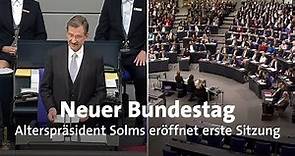 Bundestag: Alterspräsident Solms eröffnet erste Sitzung