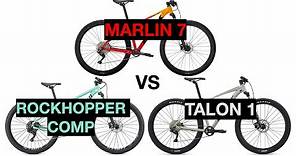 2021 Trek Marlin 7 vs Specialized Rockhopper Comp vs Giant Talon 1 Comparison!!