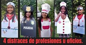 4 DISFRACES DE PROFESIONES U OFICIOS_ COMO HACER UN DISFRAZ DE CHEF, DOCTOR, ENFERMERA, POLICIA .