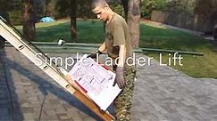 Simple DIY Ladder Lift Asphalt Shingles on the Roof