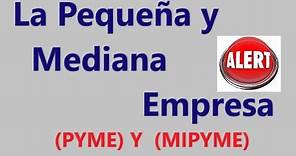 La Pequeña y Mediana Empresa (PYME) y (MIPYME).