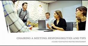 What are the responsibilities of a Chairperson?